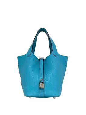 Hermes Handbag Picotin Lock PM Light Blue Jean